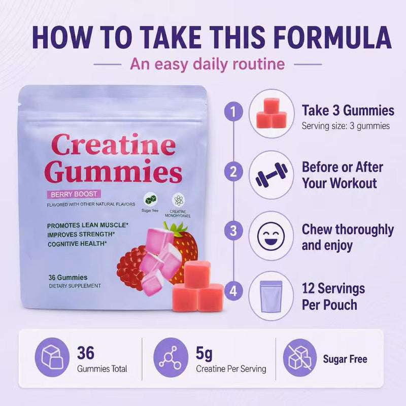 Suplemento de creatina en gomitas – 36 unidades
